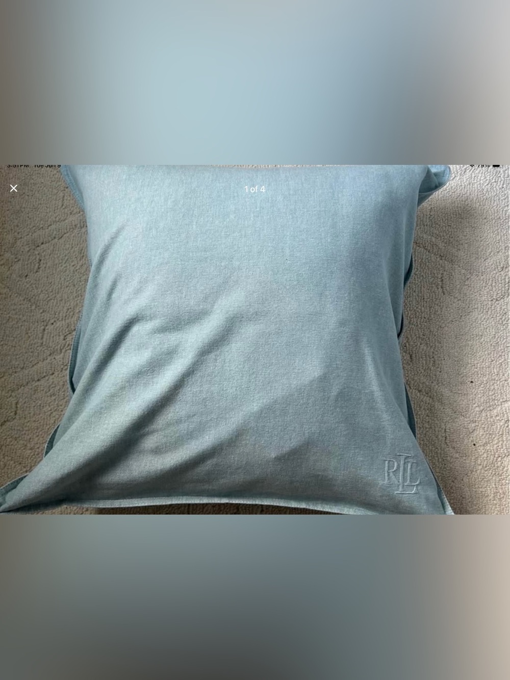 RALPH LAUREN CHAMBRAY PILLOW COVER- EXCELLENT CONDITION